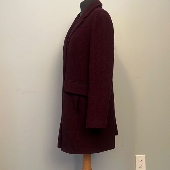 Lands' End Women's Brown Wool Blend Button Front Coat - Picture 8 of 12